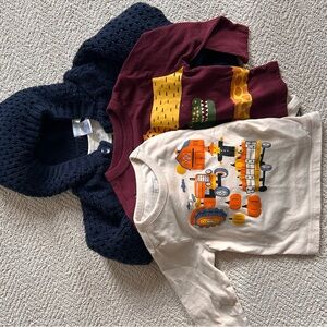 12-18M cardigan and shirts